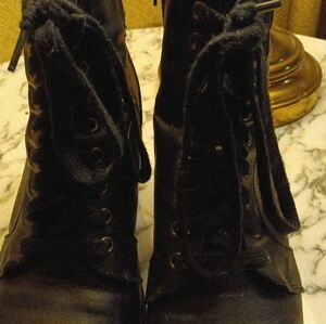 Black Lace-Up Women's Boots
